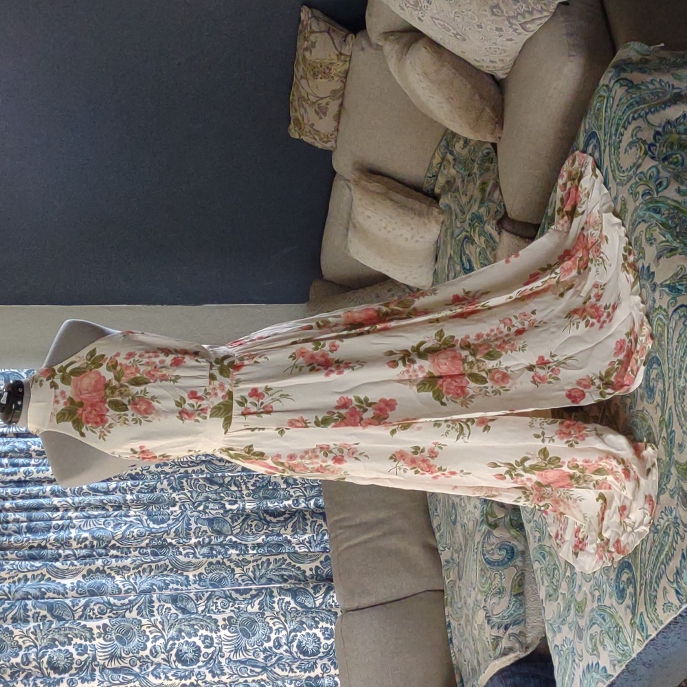 Reformation Andee Bridal Orange Floral Halter Dress